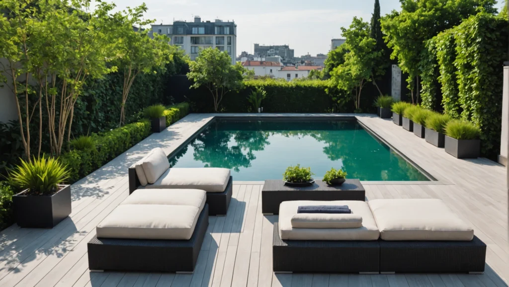 pool in terrasse integriert