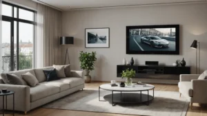 fernseher verstecken hinter bild