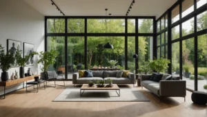 große fenster dekorieren ohne gardinen