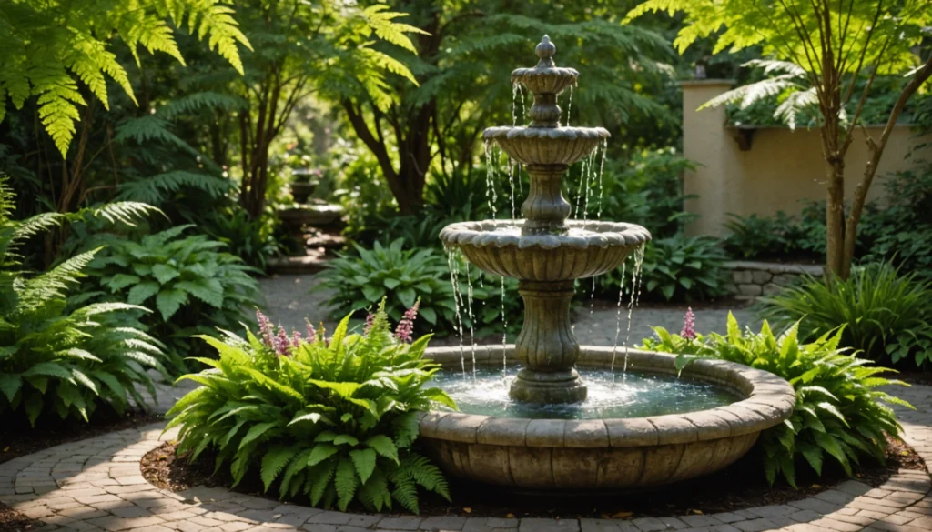 kleiner brunnen im garten